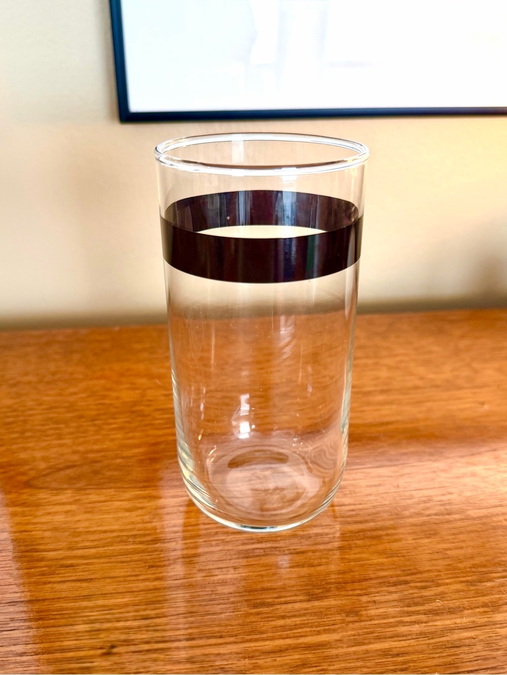 50s-60s Vintage 🖤 Libbey Mid-Century Black Band Tumbler Drinking Glasses (8) - Picture 3 of 4
